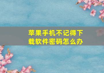 苹果手机不记得下载软件密码怎么办