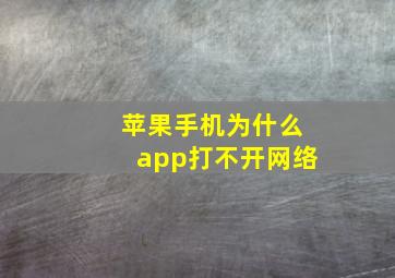 苹果手机为什么app打不开网络