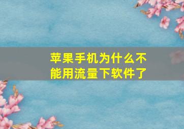 苹果手机为什么不能用流量下软件了