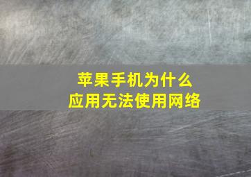 苹果手机为什么应用无法使用网络