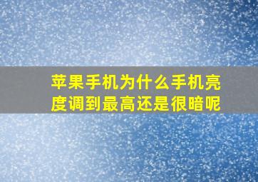 苹果手机为什么手机亮度调到最高还是很暗呢