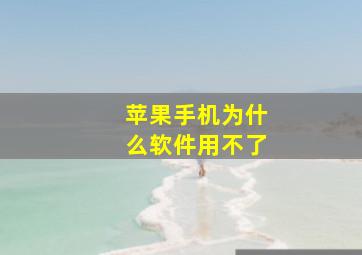 苹果手机为什么软件用不了