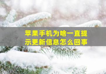 苹果手机为啥一直提示更新信息怎么回事