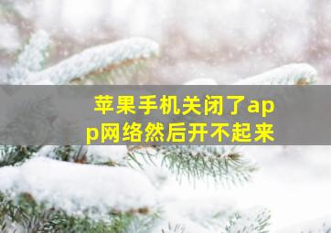 苹果手机关闭了app网络然后开不起来