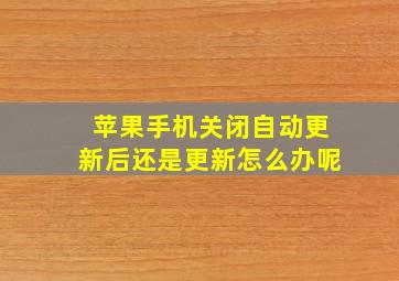 苹果手机关闭自动更新后还是更新怎么办呢