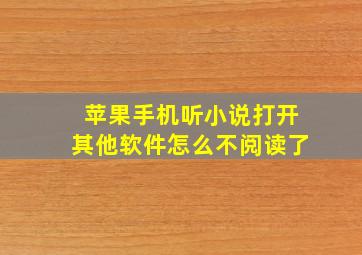 苹果手机听小说打开其他软件怎么不阅读了