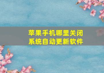 苹果手机哪里关闭系统自动更新软件