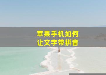 苹果手机如何让文字带拼音