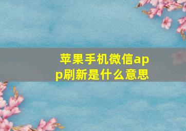 苹果手机微信app刷新是什么意思