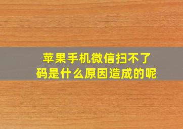 苹果手机微信扫不了码是什么原因造成的呢