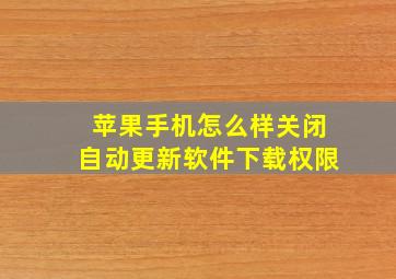 苹果手机怎么样关闭自动更新软件下载权限