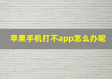 苹果手机打不app怎么办呢