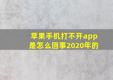 苹果手机打不开app是怎么回事2020年的