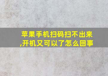 苹果手机扫码扫不出来,开机又可以了怎么回事