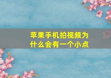 苹果手机拍视频为什么会有一个小点