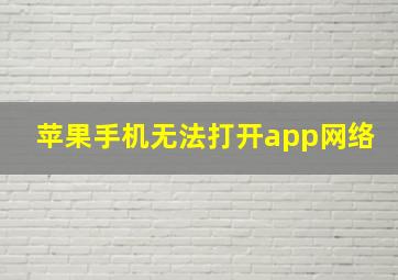 苹果手机无法打开app网络