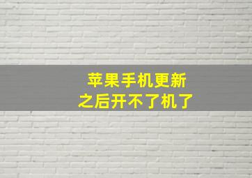 苹果手机更新之后开不了机了