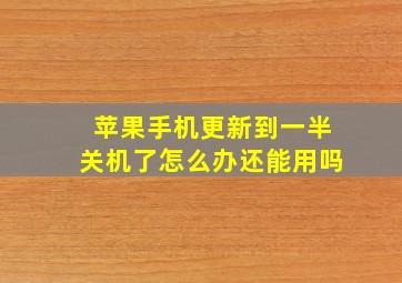 苹果手机更新到一半关机了怎么办还能用吗