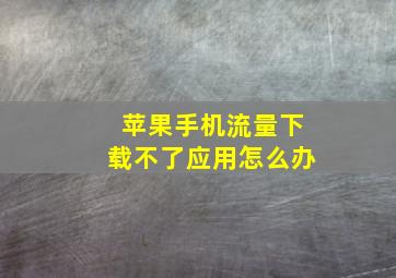 苹果手机流量下载不了应用怎么办