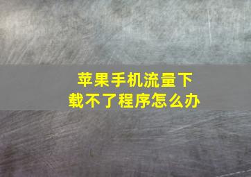 苹果手机流量下载不了程序怎么办