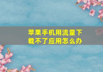 苹果手机用流量下载不了应用怎么办