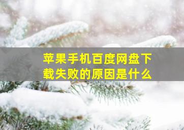 苹果手机百度网盘下载失败的原因是什么