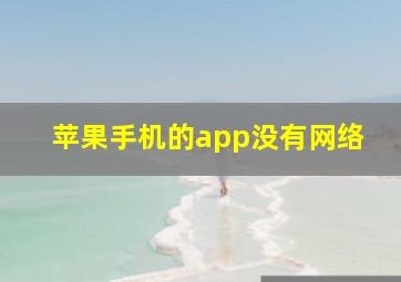 苹果手机的app没有网络