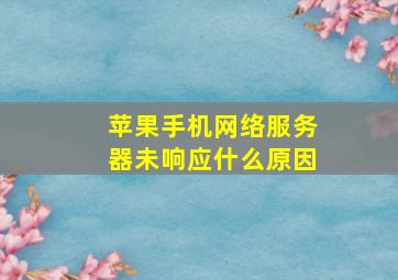 苹果手机网络服务器未响应什么原因