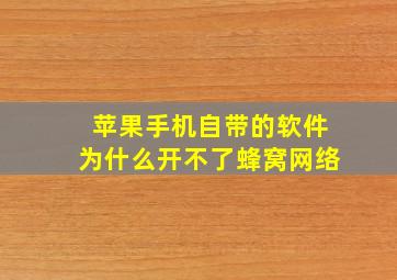 苹果手机自带的软件为什么开不了蜂窝网络