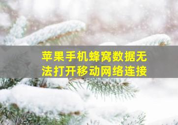 苹果手机蜂窝数据无法打开移动网络连接