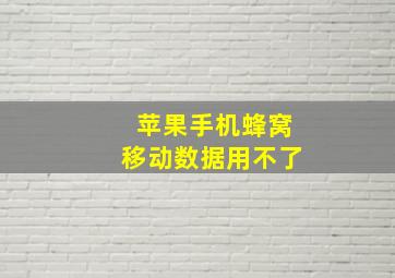 苹果手机蜂窝移动数据用不了