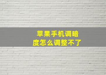 苹果手机调暗度怎么调整不了