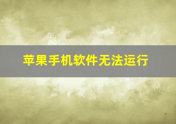 苹果手机软件无法运行