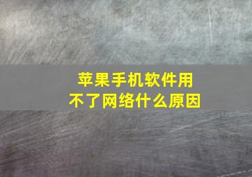 苹果手机软件用不了网络什么原因