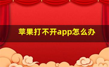 苹果打不开app怎么办