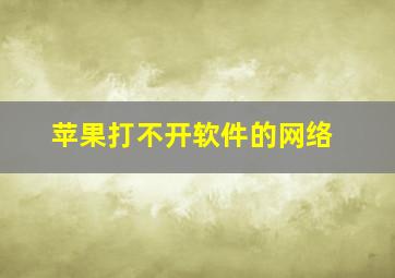 苹果打不开软件的网络