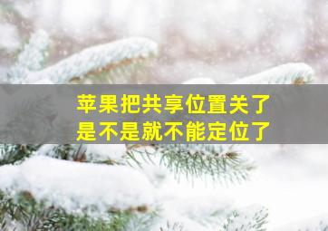 苹果把共享位置关了是不是就不能定位了