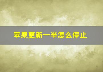 苹果更新一半怎么停止