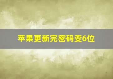 苹果更新完密码变6位