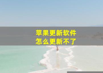 苹果更新软件怎么更新不了