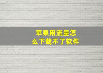 苹果用流量怎么下载不了软件