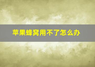 苹果蜂窝用不了怎么办