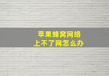 苹果蜂窝网络上不了网怎么办