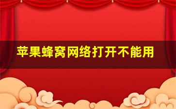 苹果蜂窝网络打开不能用