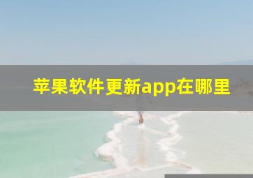 苹果软件更新app在哪里