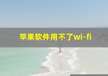 苹果软件用不了wi-fi