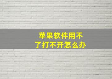 苹果软件用不了打不开怎么办