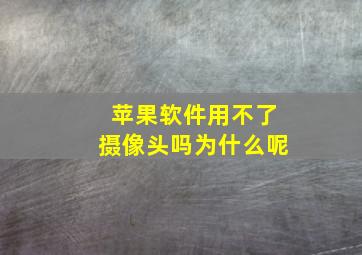 苹果软件用不了摄像头吗为什么呢