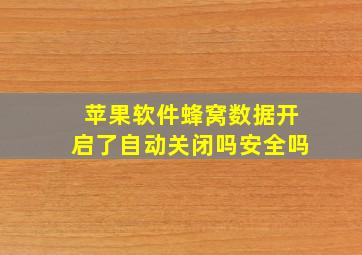 苹果软件蜂窝数据开启了自动关闭吗安全吗