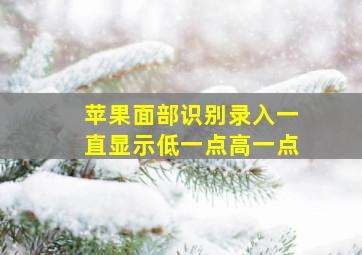 苹果面部识别录入一直显示低一点高一点